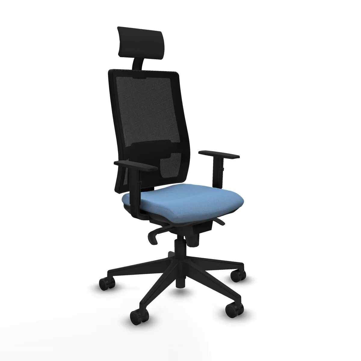 SILLA DE OFICINA CON CABECERO PIQUERAS Y CRESPO 1D066N1 AZUL CIELO