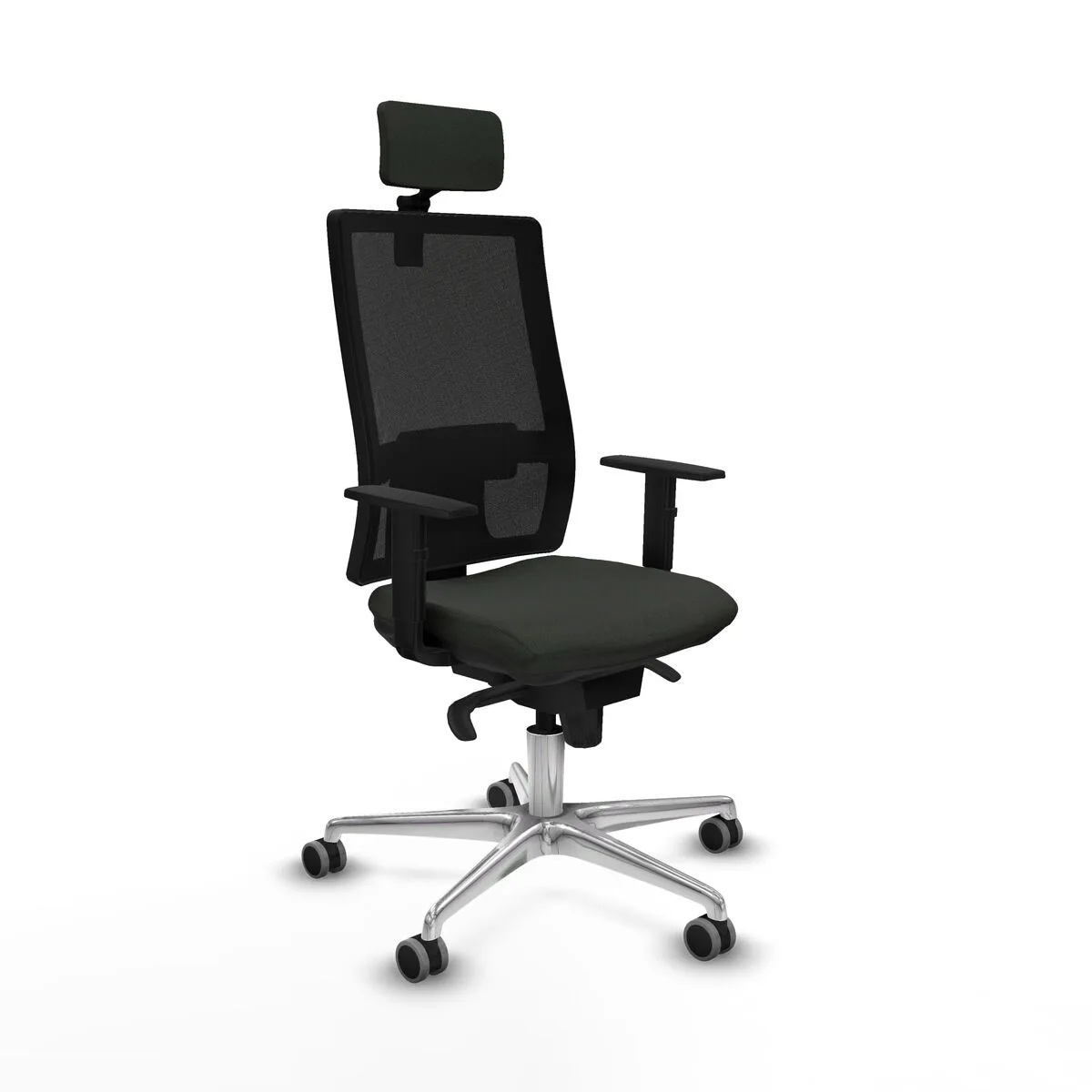 SILLA DE OFICINA CON CABECERO PIQUERAS Y CRESPO 1D086G2 NEGRO