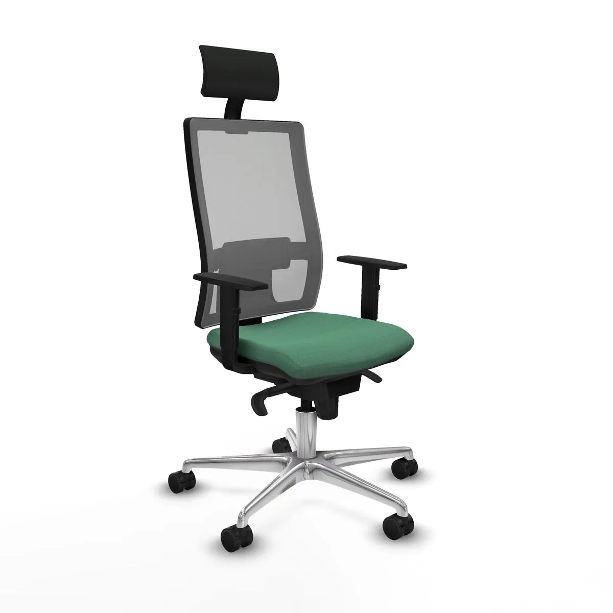 SILLA DE OFICINA CON CABECERO PIQUERAS Y CRESPO 1D086N1 VERDE ESMERALDA