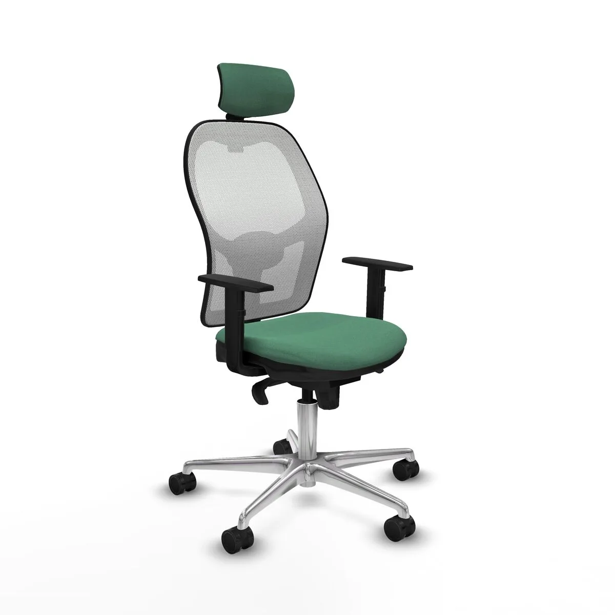 SILLA DE OFICINA CON CABECERO PIQUERAS Y CRESPO 1D086N2 VERDE ESMERALDA