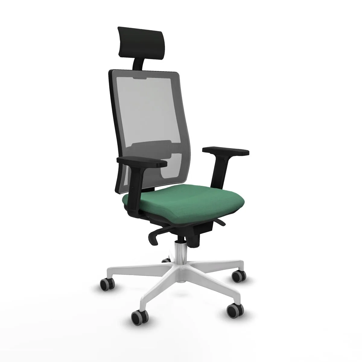 SILLA DE OFICINA CON CABECERO PIQUERAS Y CRESPO 2D026G1 VERDE ESMERALDA