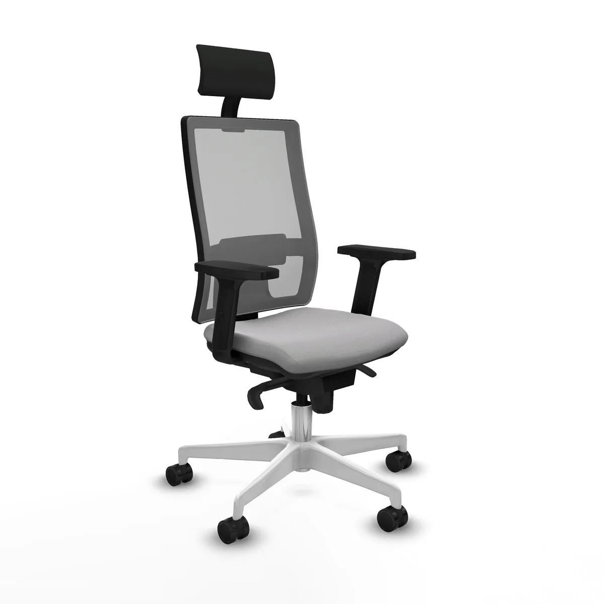 SILLA DE OFICINA CON CABECERO PIQUERAS Y CRESPO 2D026N1 GRIS CLARO