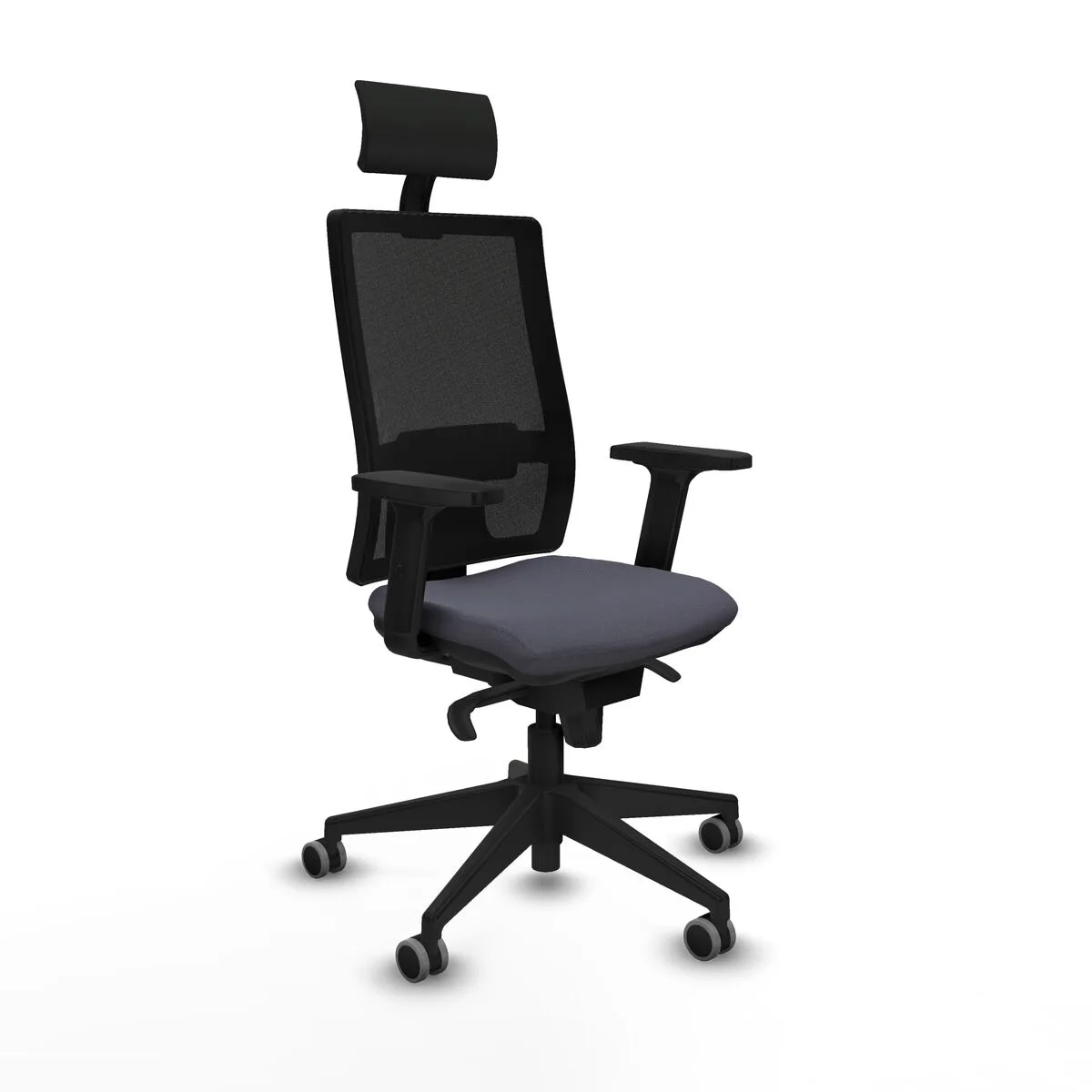 SILLA DE OFICINA CON CABECERO PIQUERAS Y CRESPO 2D066G1 GRIS OSCURO