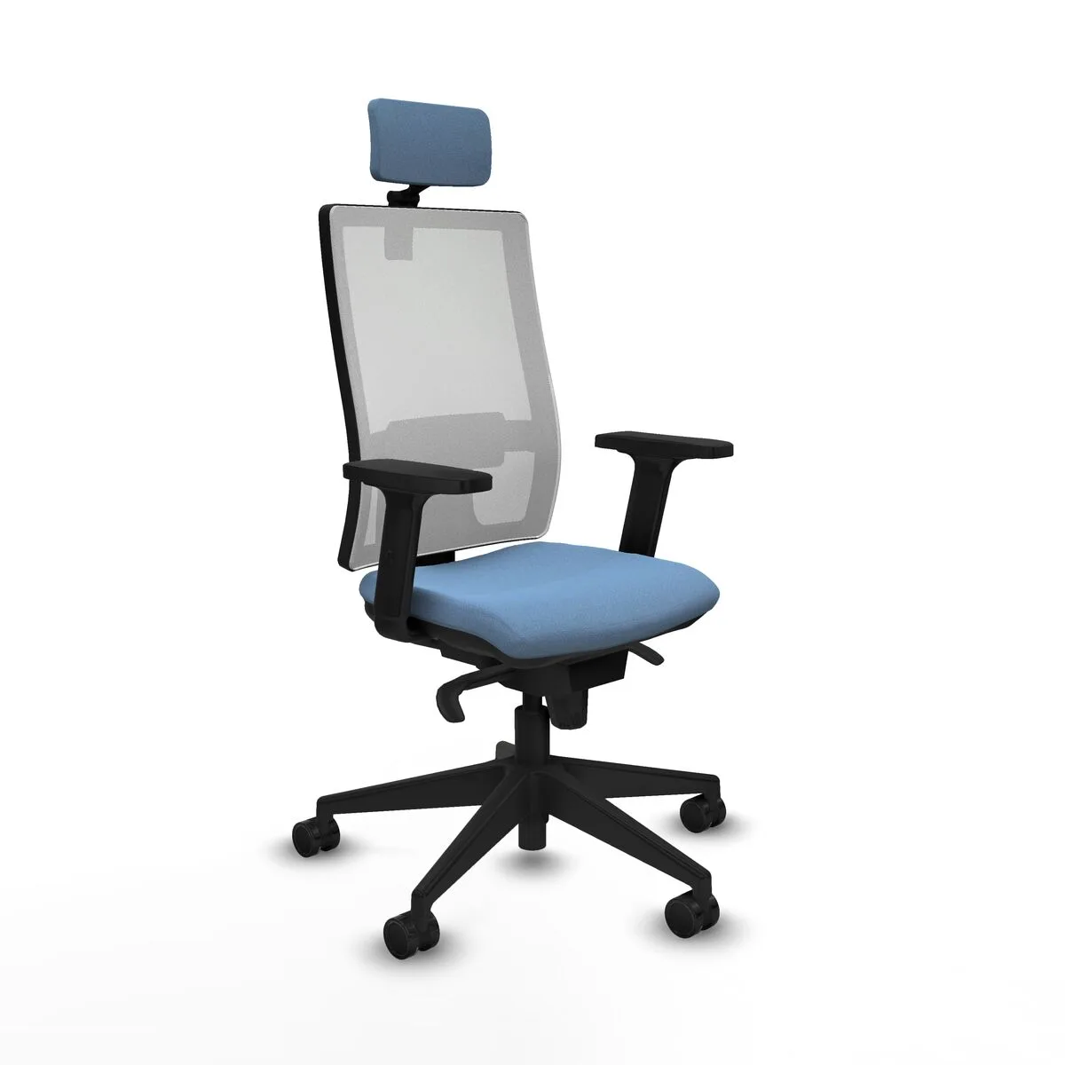 SILLA DE OFICINA CON CABECERO PIQUERAS Y CRESPO 2D066N2 AZUL CIELO