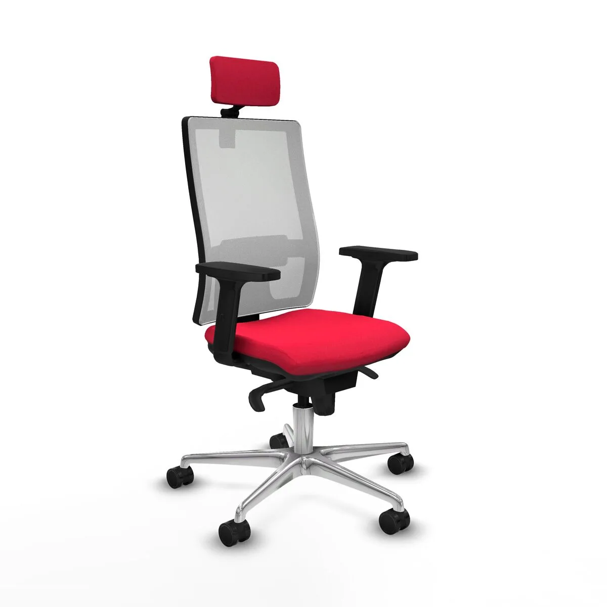 SILLA DE OFICINA CON CABECERO PIQUERAS Y CRESPO 2D086N2 ROJO