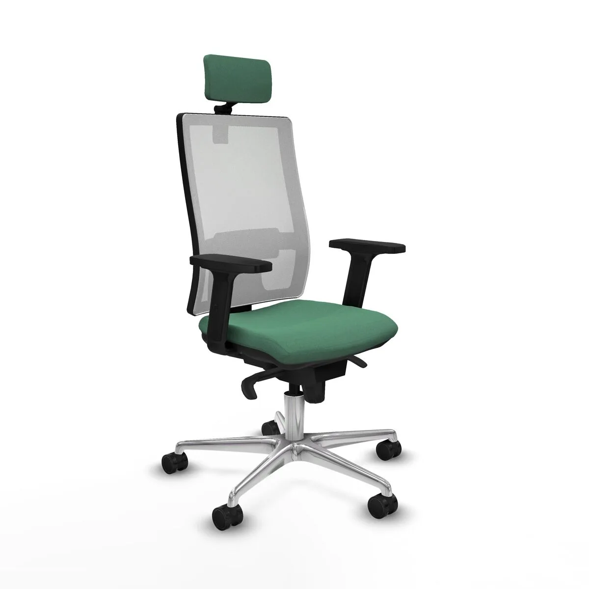 SILLA DE OFICINA CON CABECERO PIQUERAS Y CRESPO 2D086N2 VERDE ESMERALDA