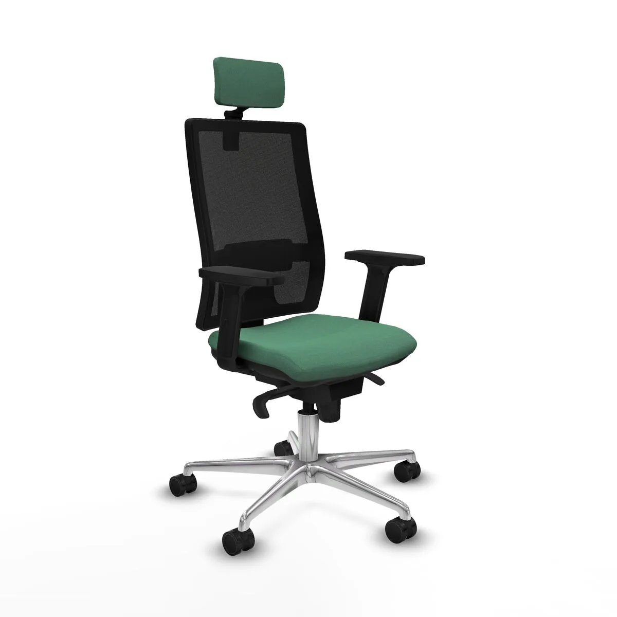 SILLA DE OFICINA CON CABECERO PIQUERAS Y CRESPO 2D086N2 VERDE ESMERALDA