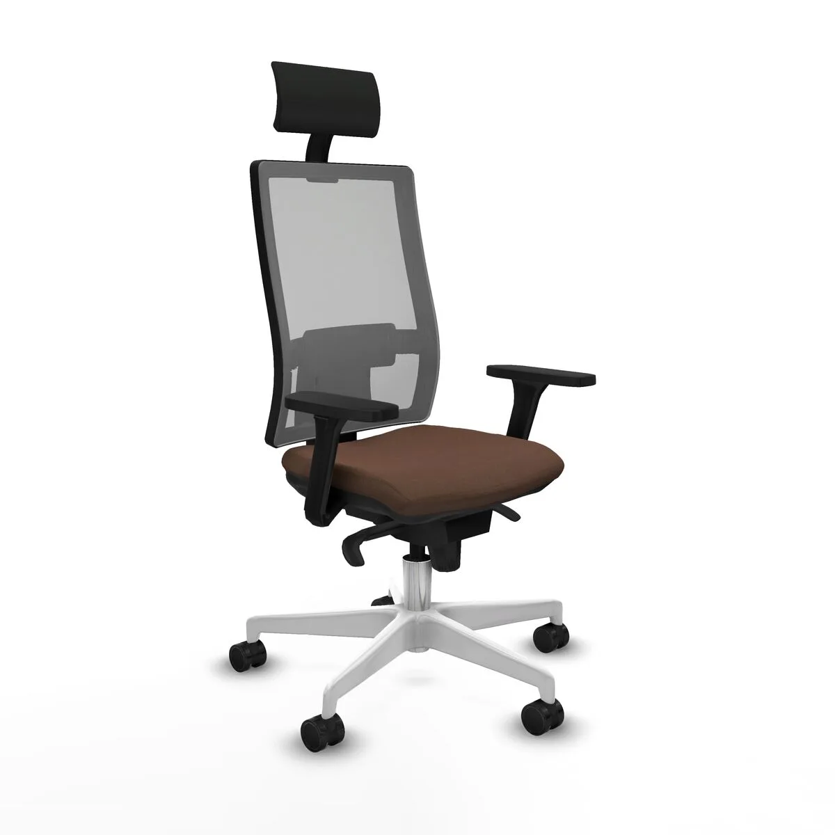 SILLA DE OFICINA CON CABECERO PIQUERAS Y CRESPO 3D026N1 MARRÓN OSCURO