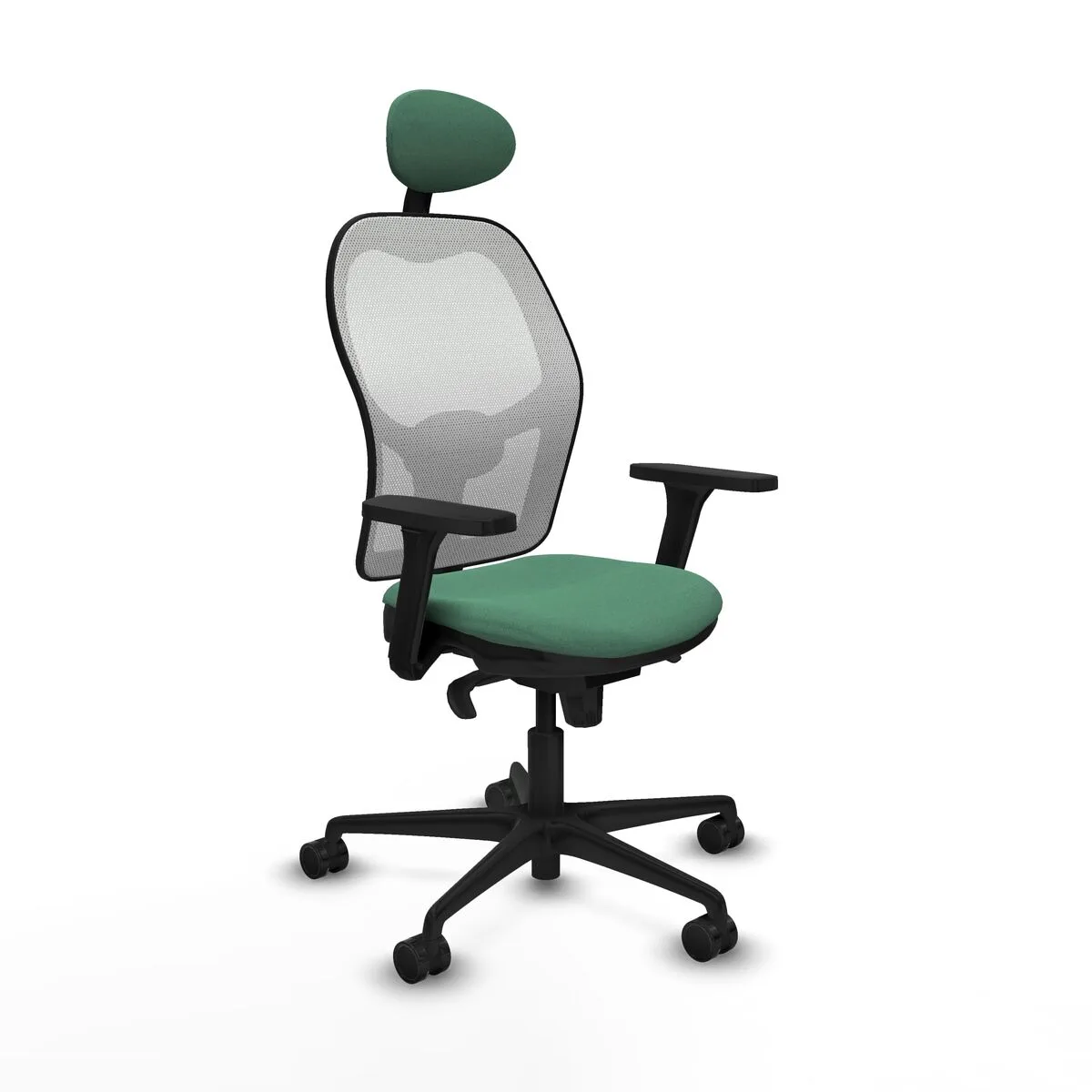 SILLA DE OFICINA CON CABECERO PIQUERAS Y CRESPO 3D036N1 VERDE ESMERALDA
