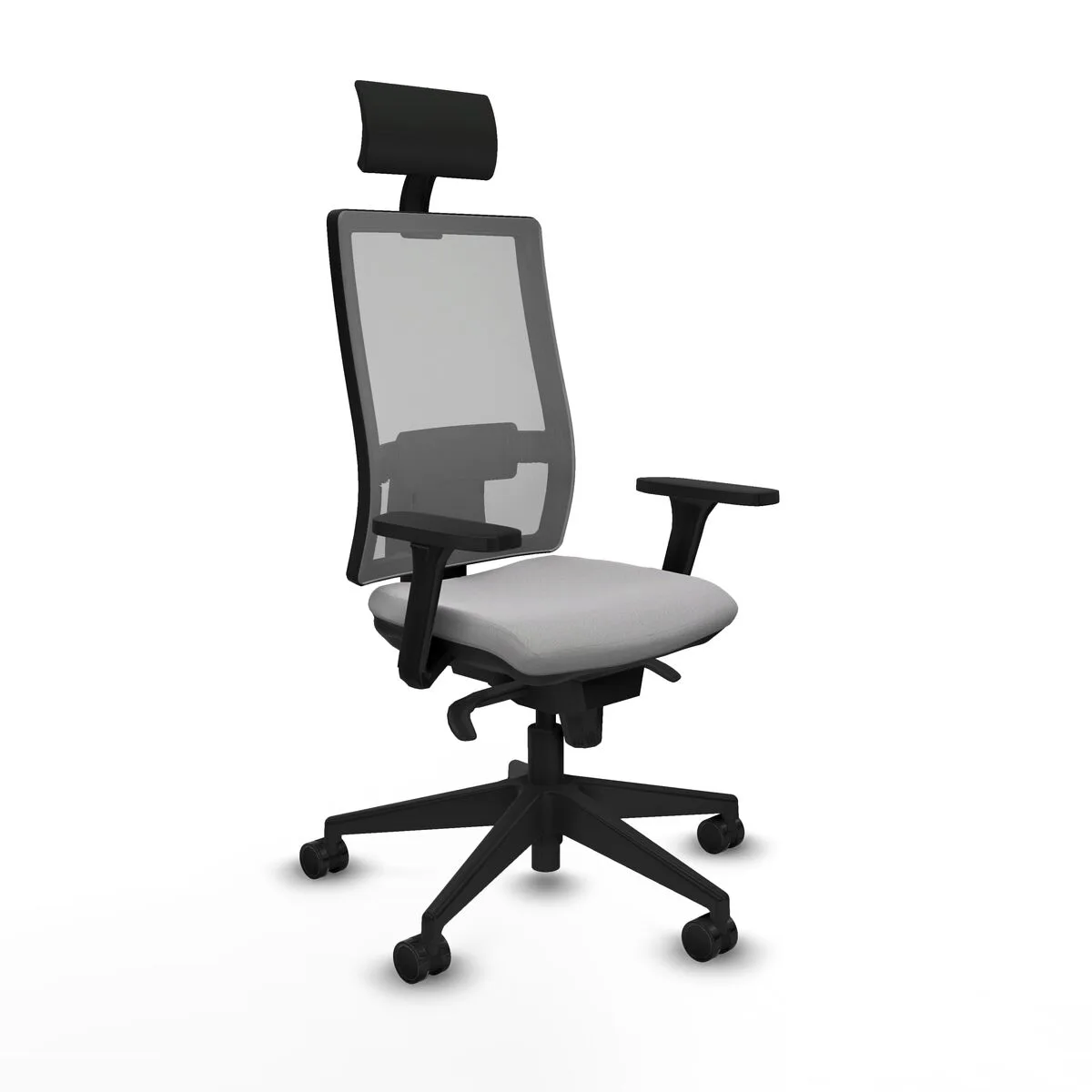 SILLA DE OFICINA CON CABECERO PIQUERAS Y CRESPO 3D066N1 GRIS CLARO