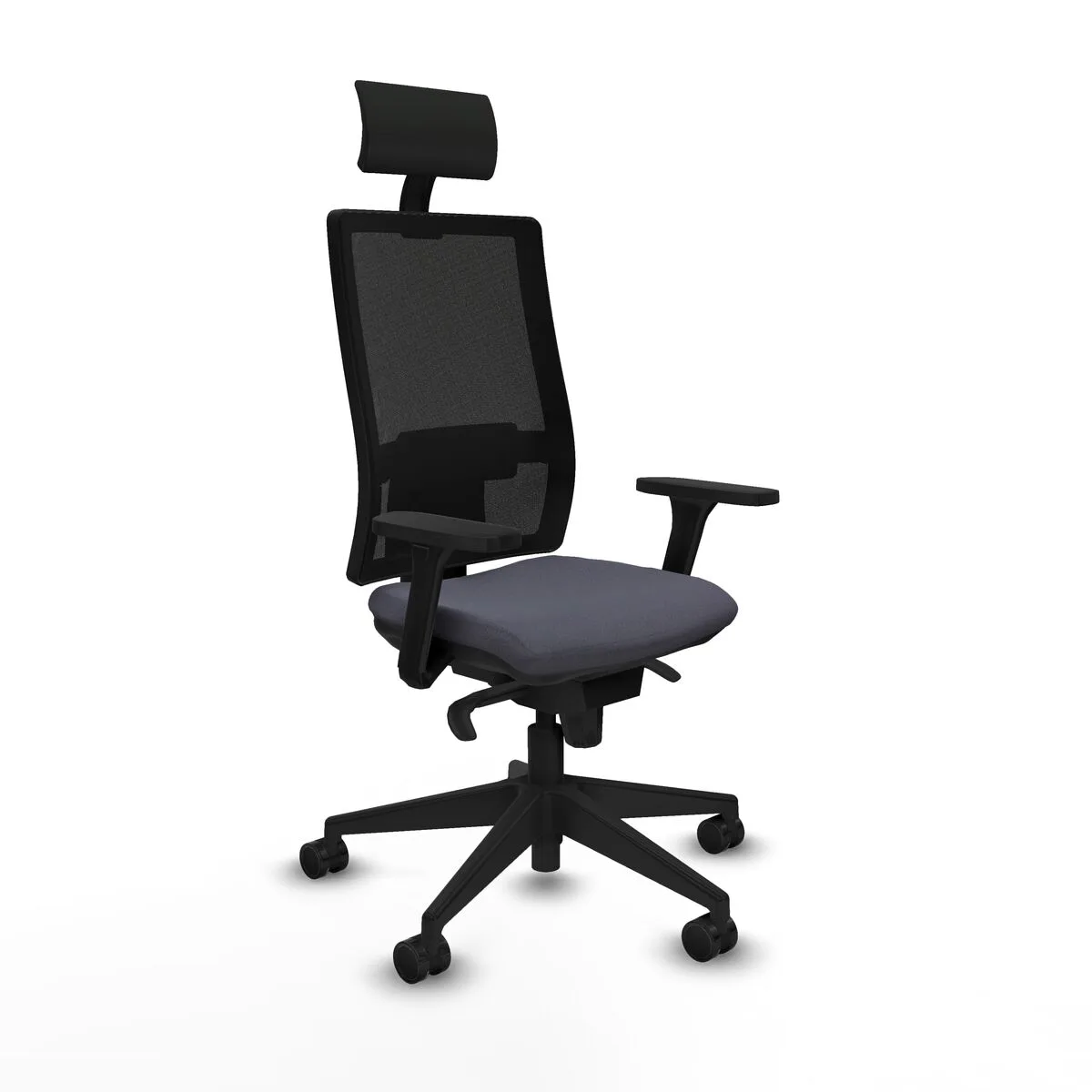 SILLA DE OFICINA CON CABECERO PIQUERAS Y CRESPO 3D066N1 GRIS OSCURO
