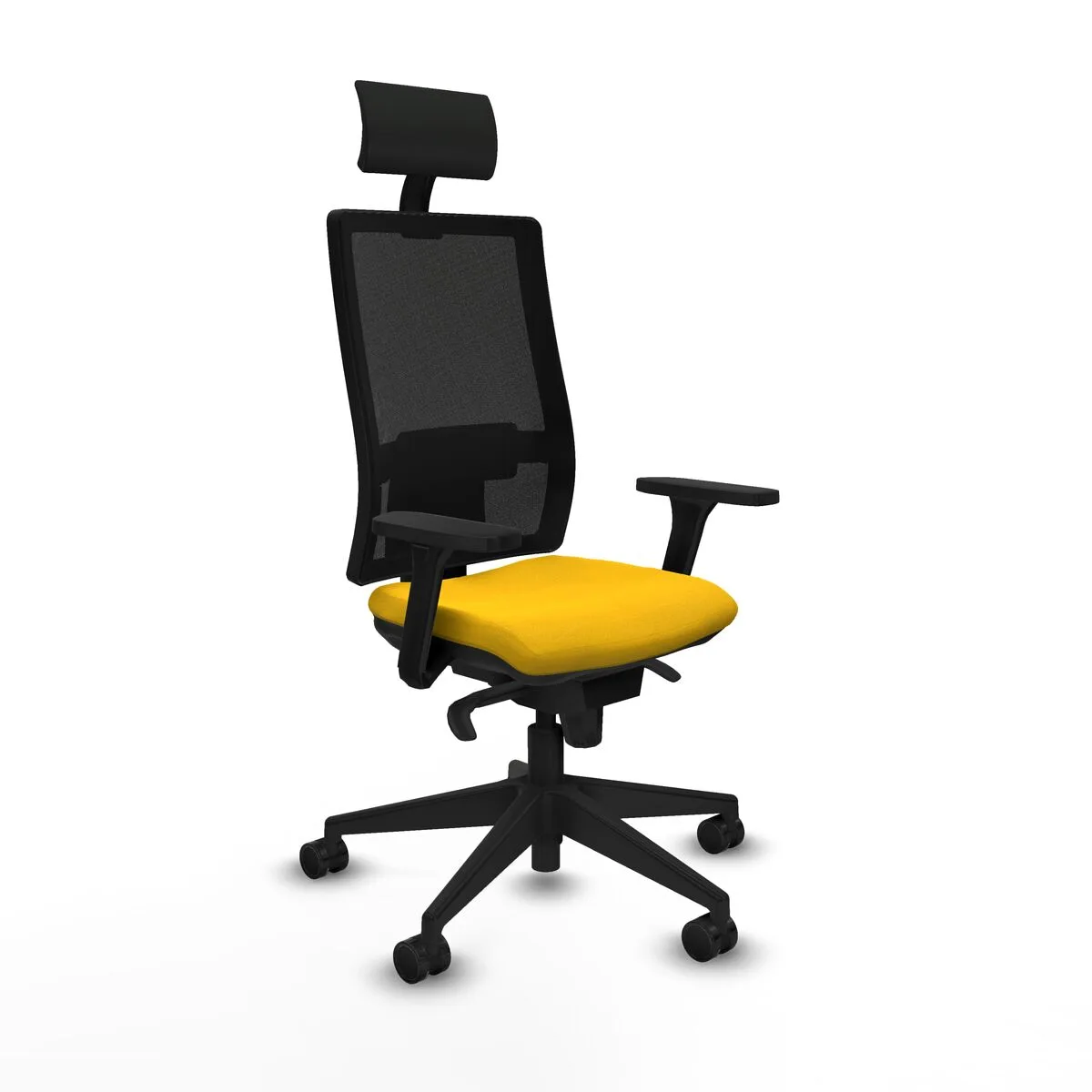 SILLA DE OFICINA CON CABECERO PIQUERAS Y CRESPO 3D066N1 AMARILLO
