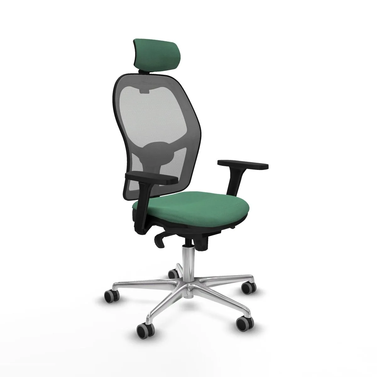 SILLA DE OFICINA CON CABECERO PIQUERAS Y CRESPO 3D086G2 VERDE ESMERALDA