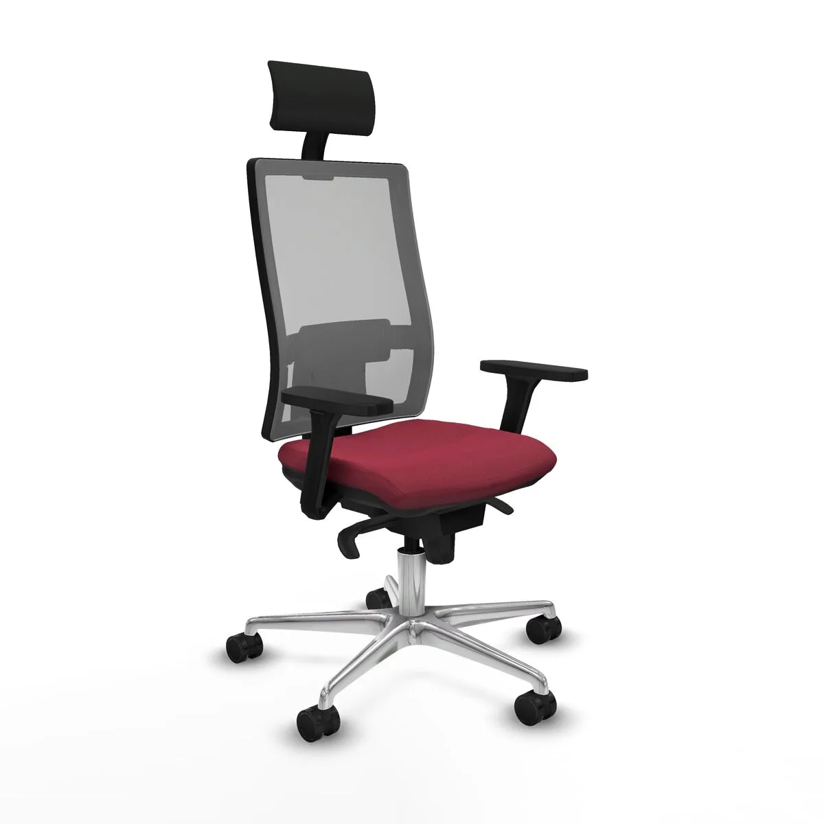 SILLA DE OFICINA CON CABECERO PIQUERAS Y CRESPO 3D086N1 GRANATE