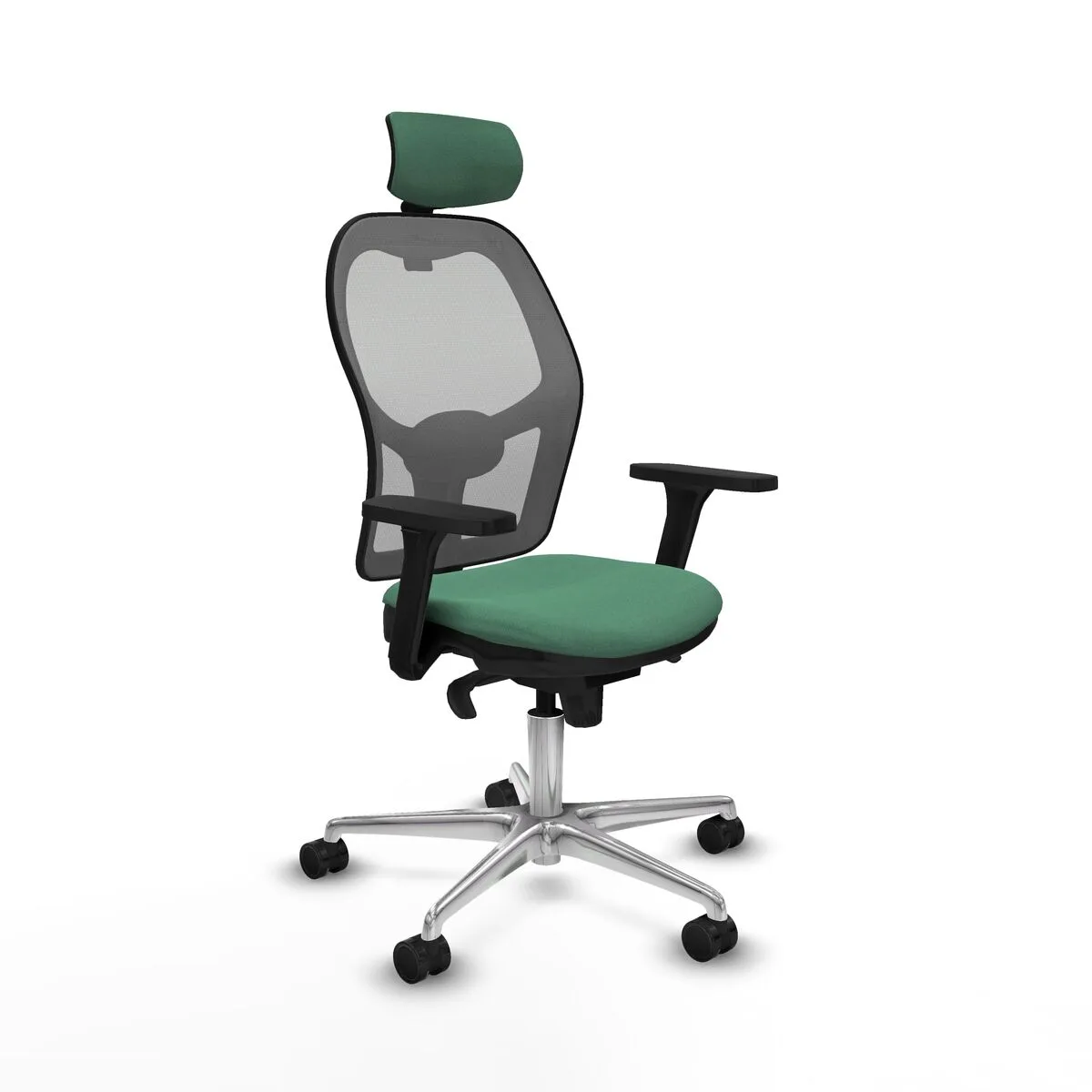 SILLA DE OFICINA CON CABECERO PIQUERAS Y CRESPO 3D086N2 VERDE ESMERALDA