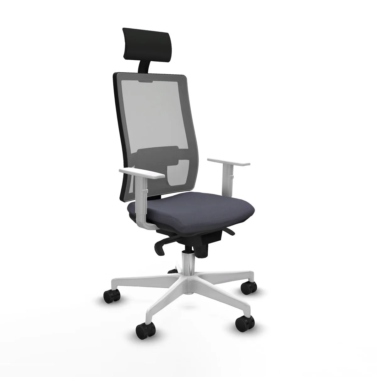 SILLA DE OFICINA CON CABECERO PIQUERAS Y CRESPO 4B026N1 GRIS OSCURO