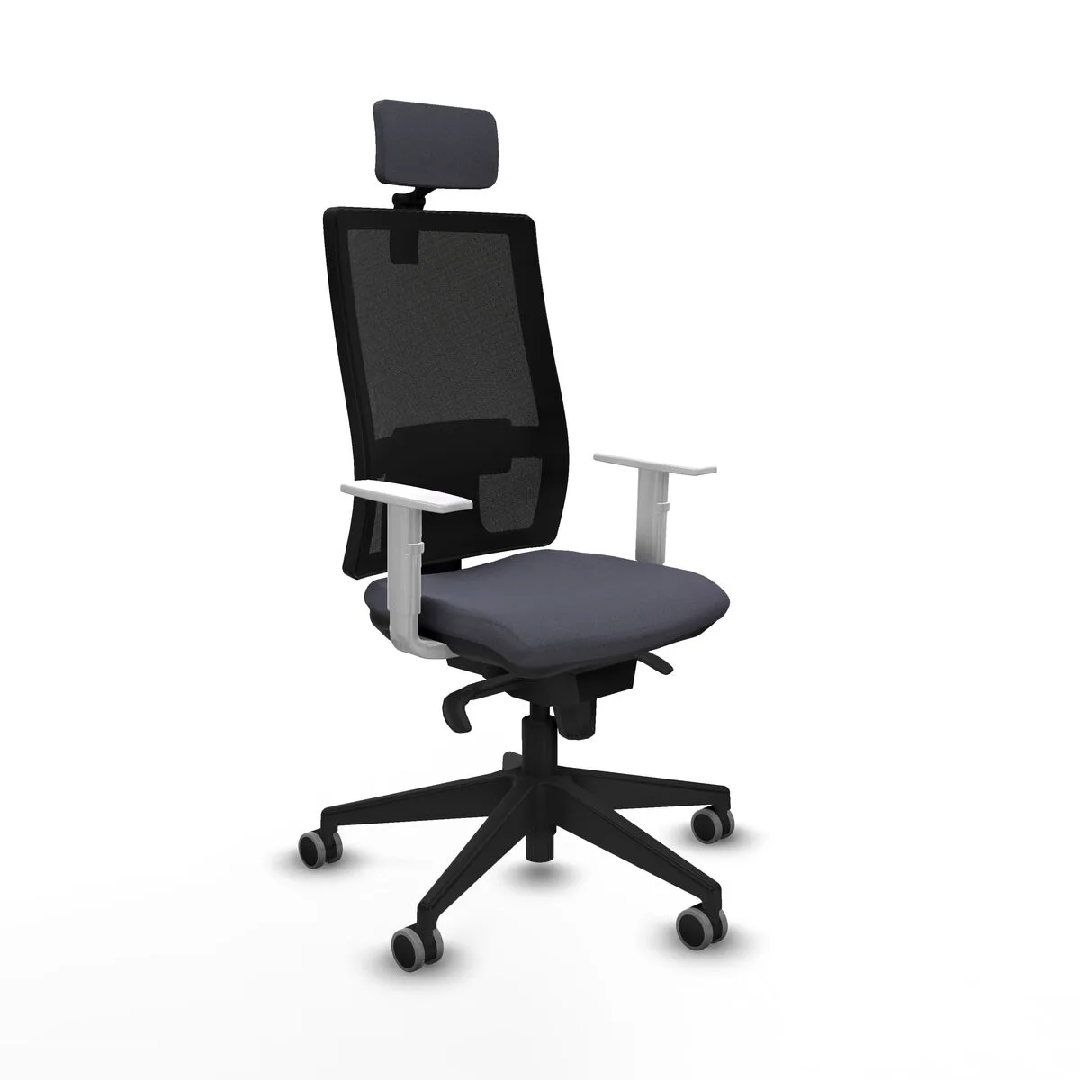 SILLA DE OFICINA CON CABECERO PIQUERAS Y CRESPO 4B066G2 GRIS OSCURO