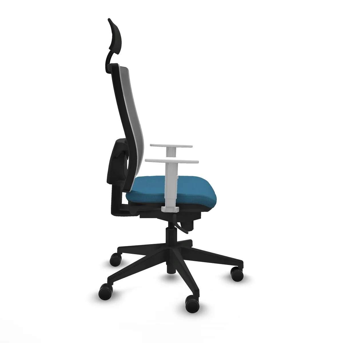 SILLA DE OFICINA CON CABECERO PIQUERAS Y CRESPO 4B066N1 VERDE PETRÓLEO