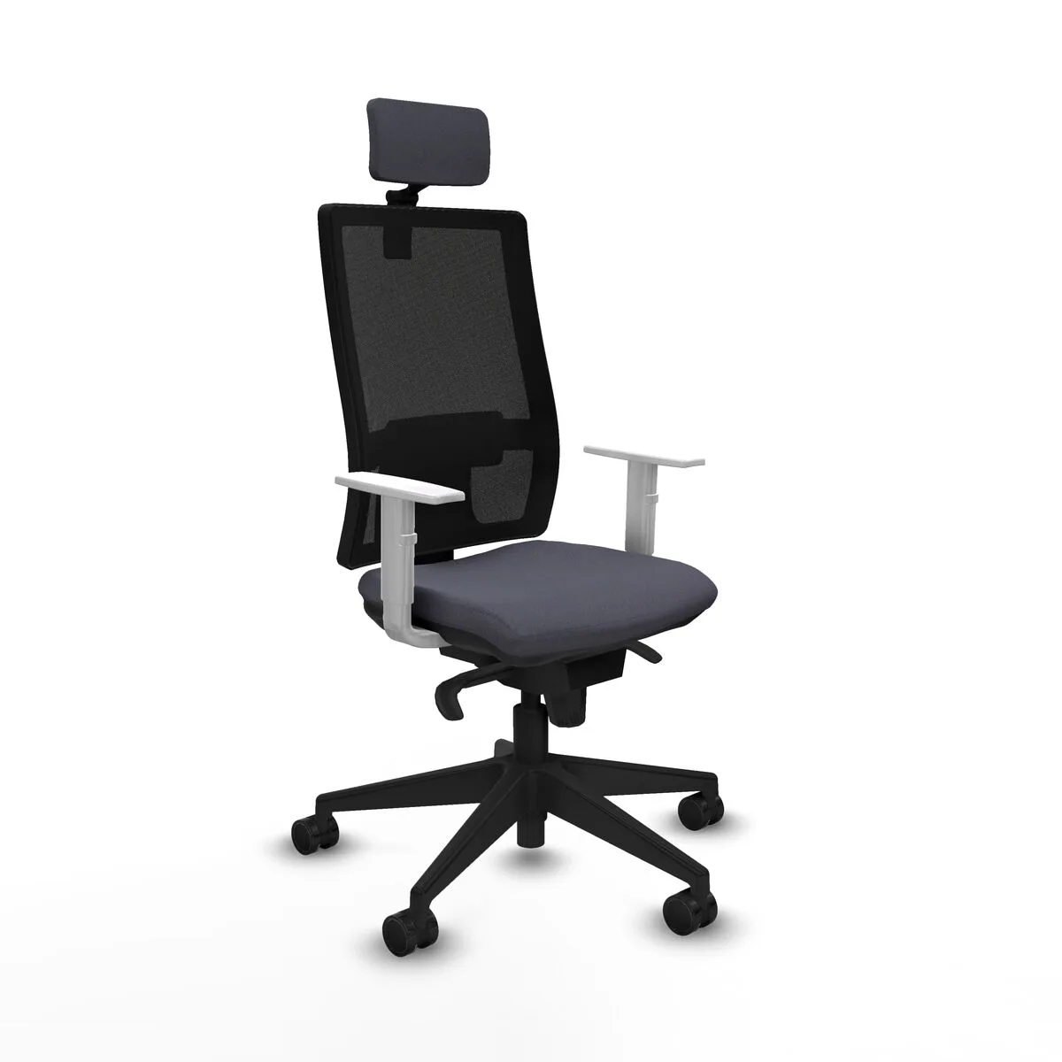 SILLA DE OFICINA CON CABECERO PIQUERAS Y CRESPO 4B066N2 GRIS OSCURO