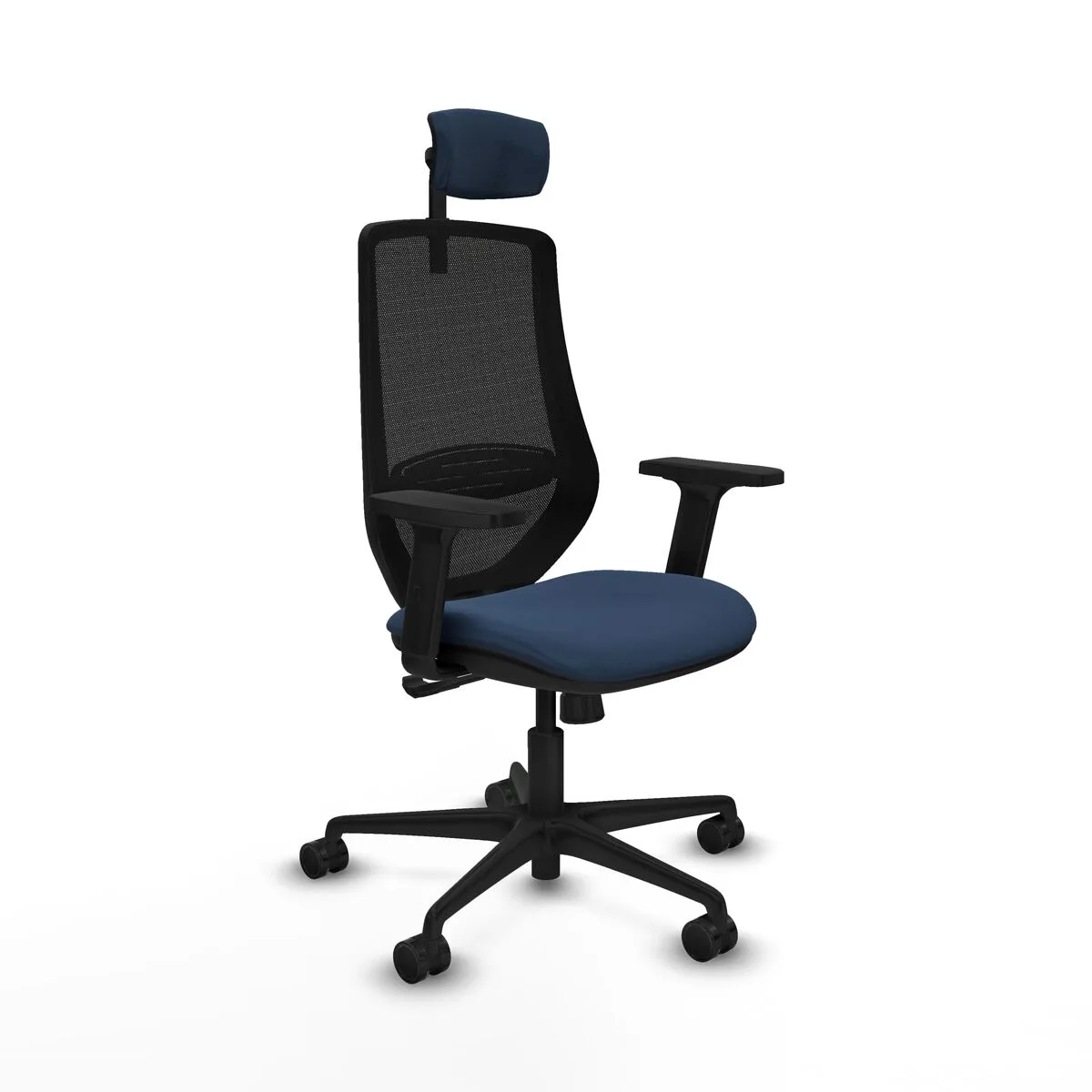 SILLA DE OFICINA CON CABECERO PIQUERAS Y CRESPO D036N2W AZUL MARINO