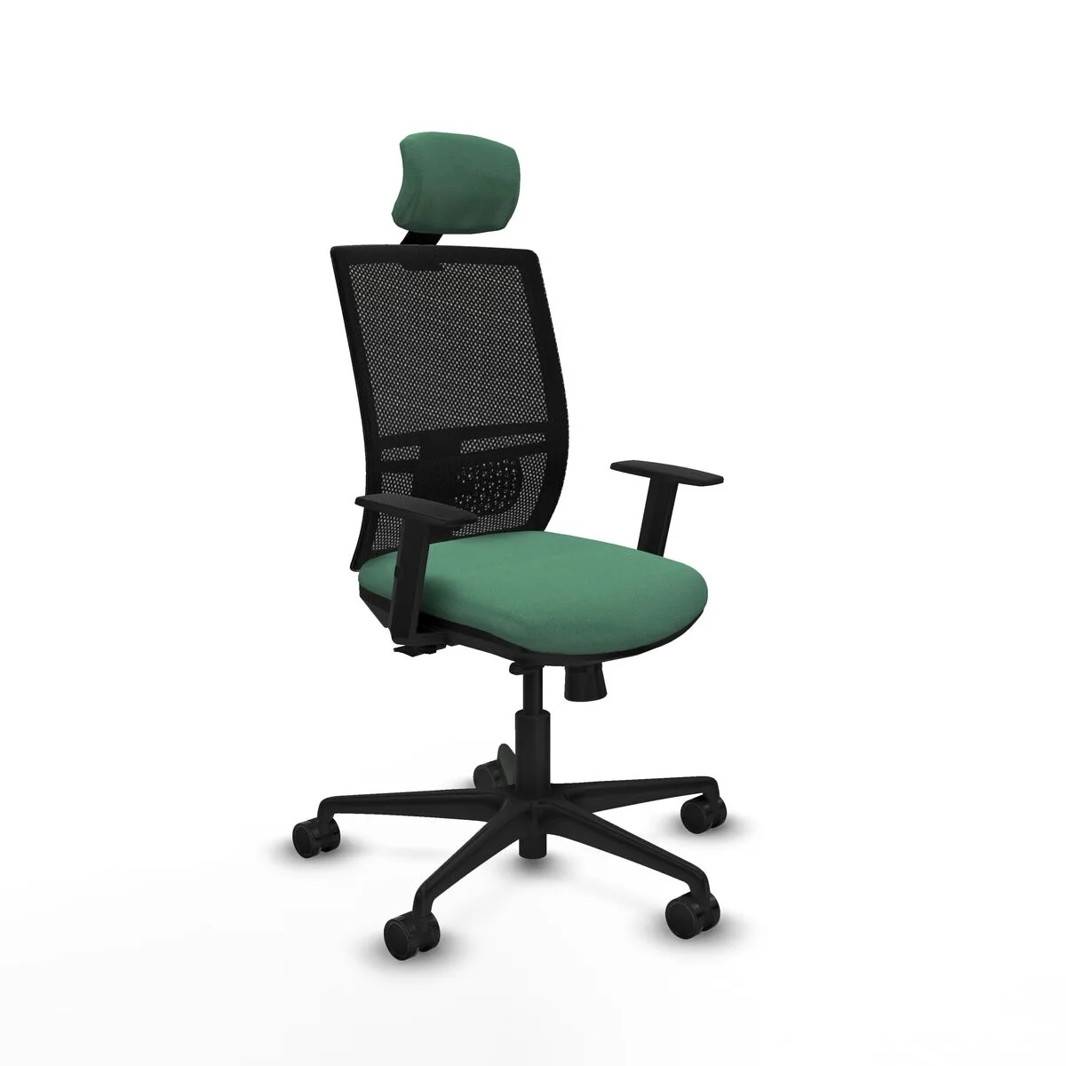 SILLA DE OFICINA CON CABECERO YUNQUERA TRASLACK PIQUERAS Y CRESPO 1D036N2 VERDE ESMERALDA