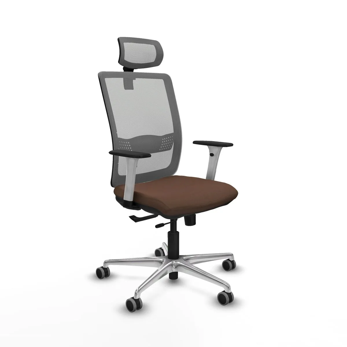 SILLA DE OFICINA PIQUERAS Y CRESPO 1B086G2 GRIS MARRÓN OSCURO