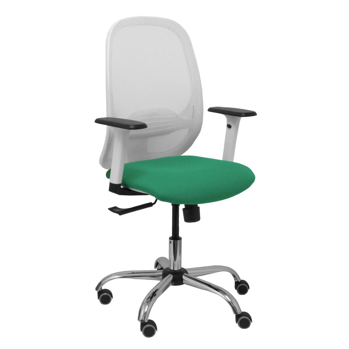 SILLA DE OFICINA PIQUERAS Y CRESPO 354CRRP BLANCO VERDE VERDE ESMERALDA