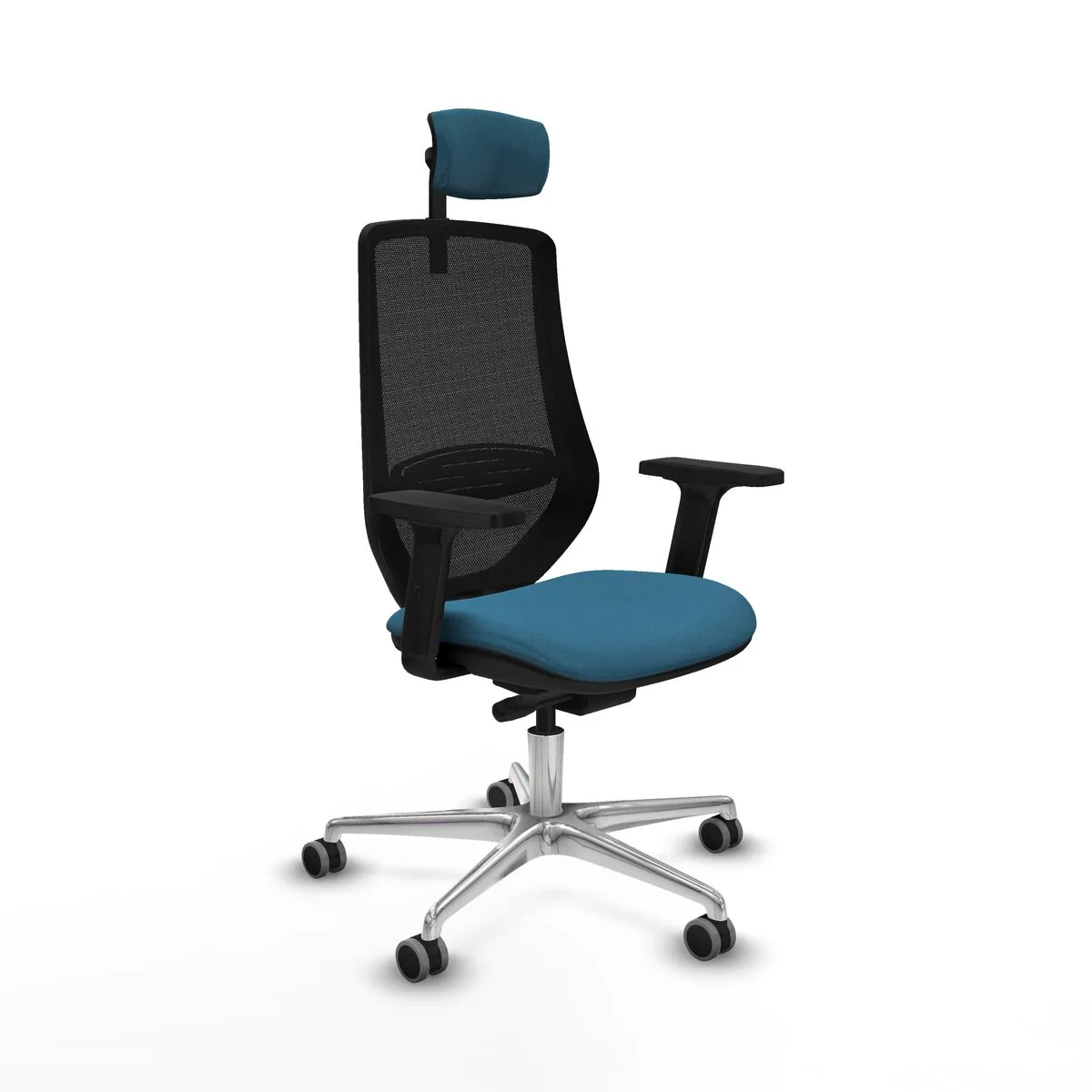 SILLA DE OFICINA PIQUERAS Y CRESPO D086G2W NEGRO VERDE PETRÓLEO