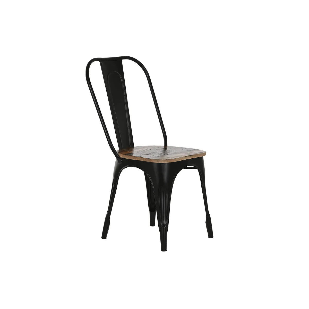 SILLA DE COMEDOR HOME ESPRIT NEGRO MARRÓN OSCURO MADERA METAL 48 X 55 X 92 CM