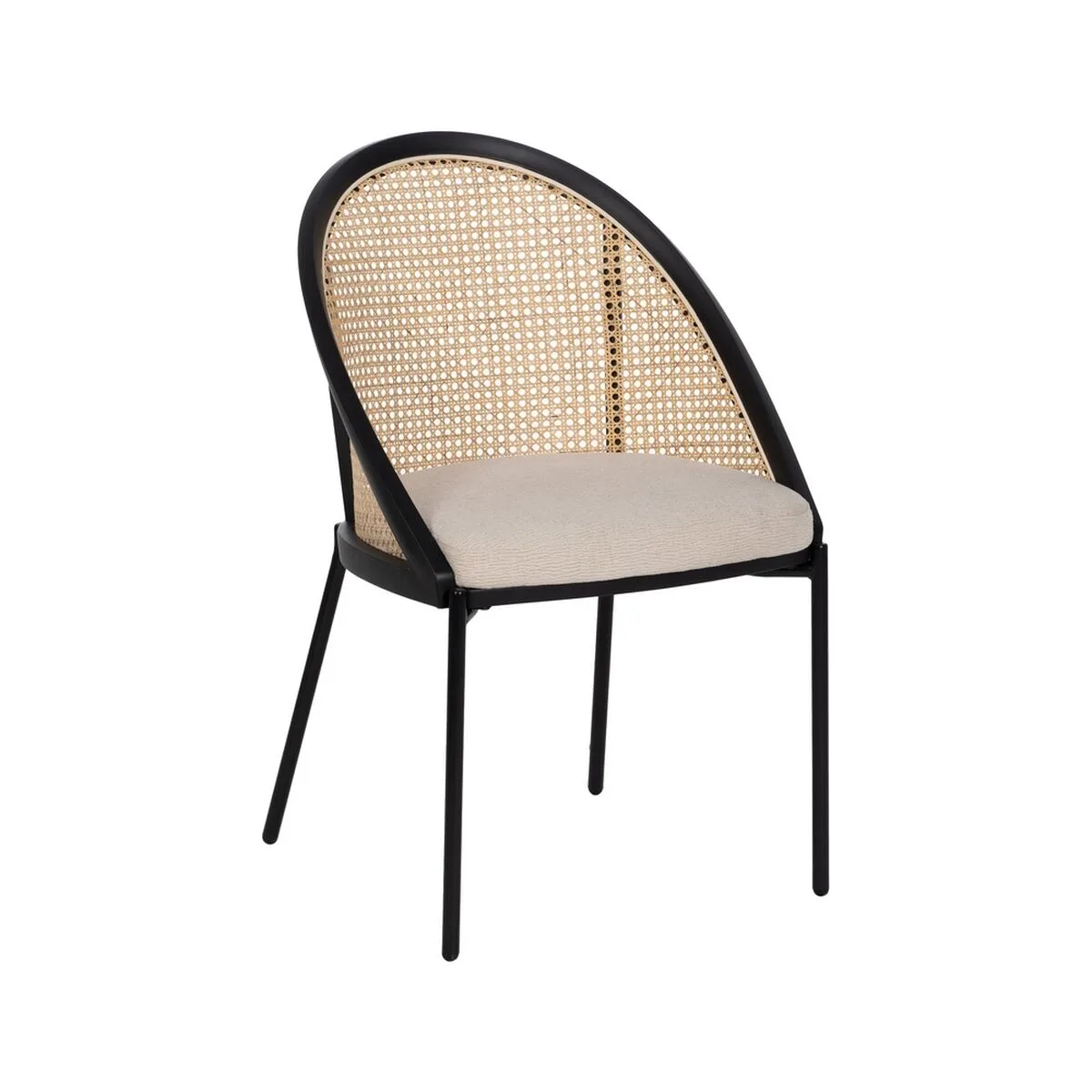SILLA DE COMEDOR NEGRO NATURAL 54 X 49 X 82,3 CM