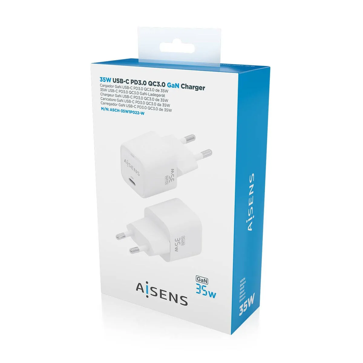 CARGADOR DE PARED AISENS ASCH-35W1P022-W BLANCO 35 W (1 UNIDAD)