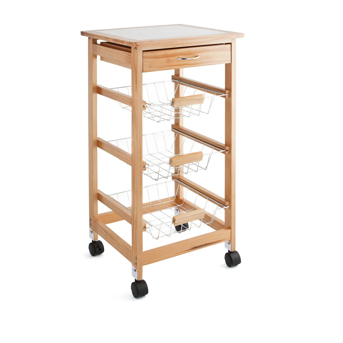 CARRO MULTIUSOS QUID GARBO MARRÓN MADERA 37 X 37 X 76 CM