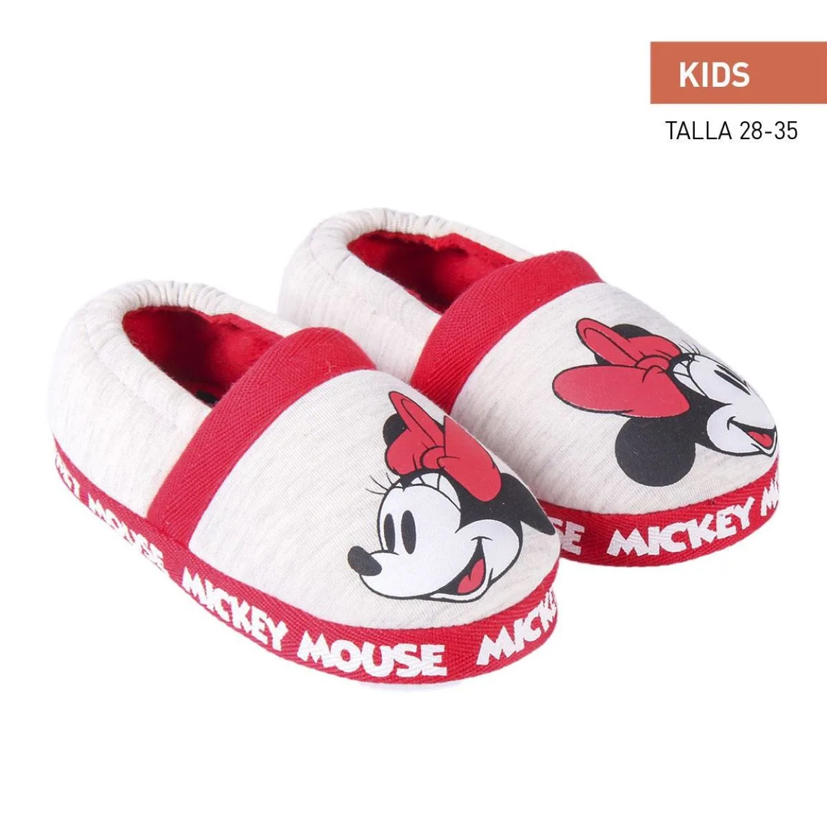 ZAPATILLAS DE ESTAR POR CASA MINNIE MOUSE GRIS CLARO
