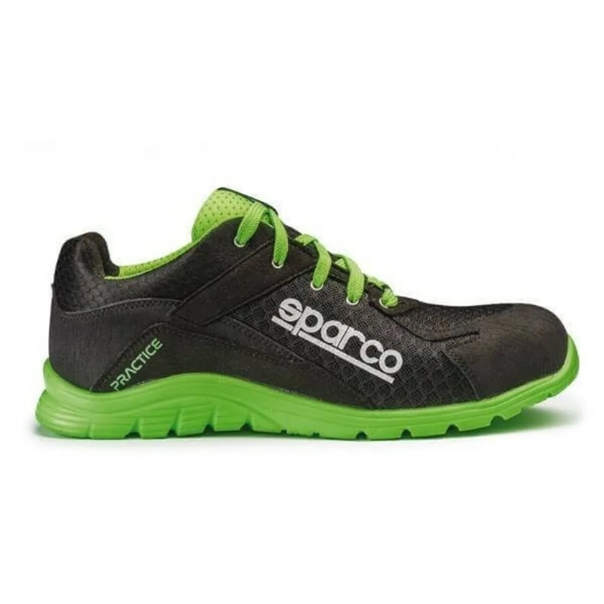 CALZADO DE SEGURIDAD SPARCO PRACTICE 07517 NEGRO/VERDE (TALLA 42)