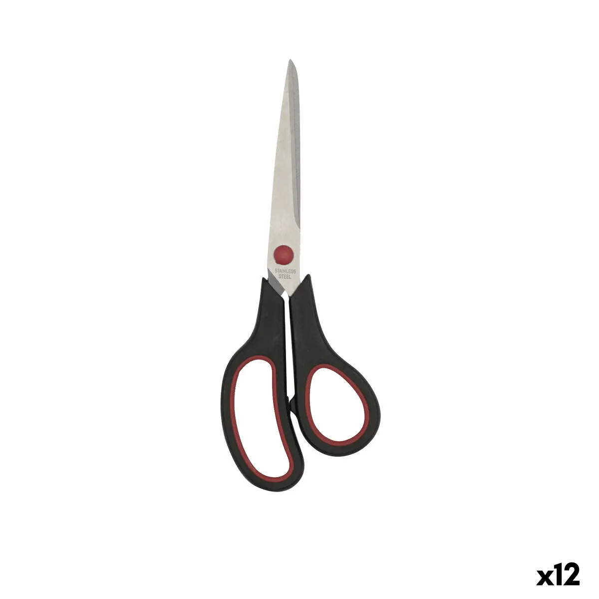 TIJERAS DE COCINA QUID RICO NEGRO ROJO METAL 21 CM (12 UNIDADES)