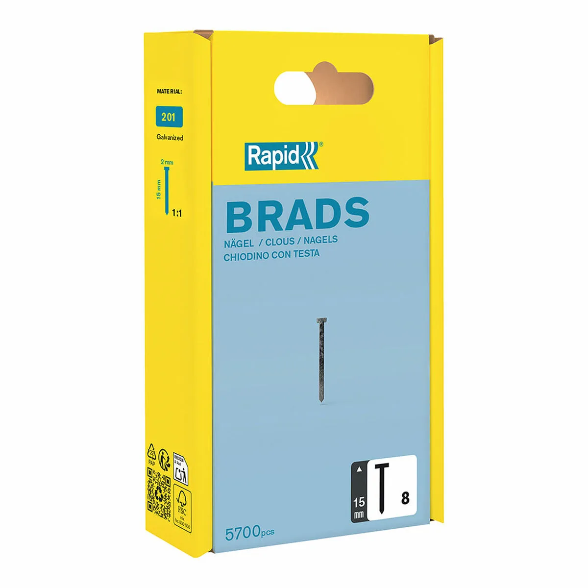 CLAVOS RAPID 15 MM GALVANIZADO (5700 UNIDADES)