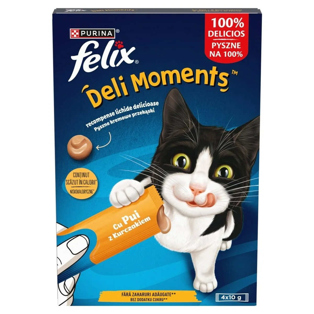 SNACK PARA GATOS PURINA FELIX DELI MOMENTS CHICKEN POLLO 4 X 10 G