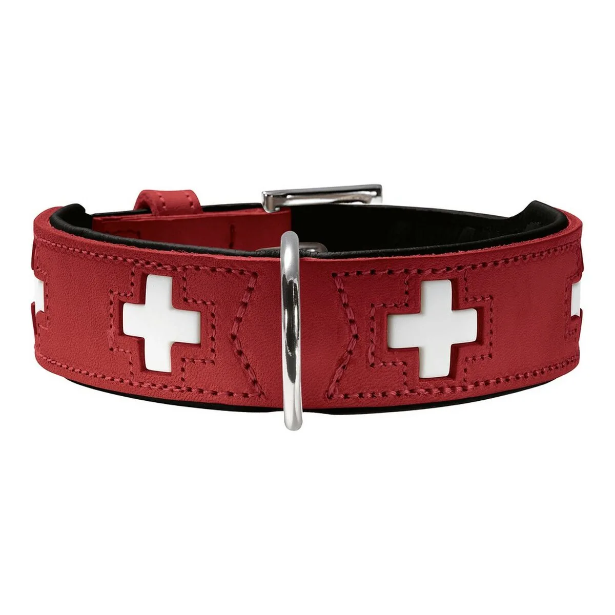 COLLAR PARA PERRO HUNTER SWISS ROJO/NEGRO 35-43 CM