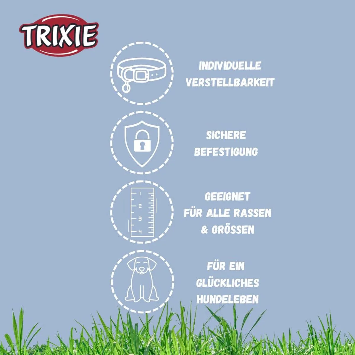 COLLAR PARA PERRO TRIXIE CITYSTYLE GRIS CLARO L/XL 50-57 CM
