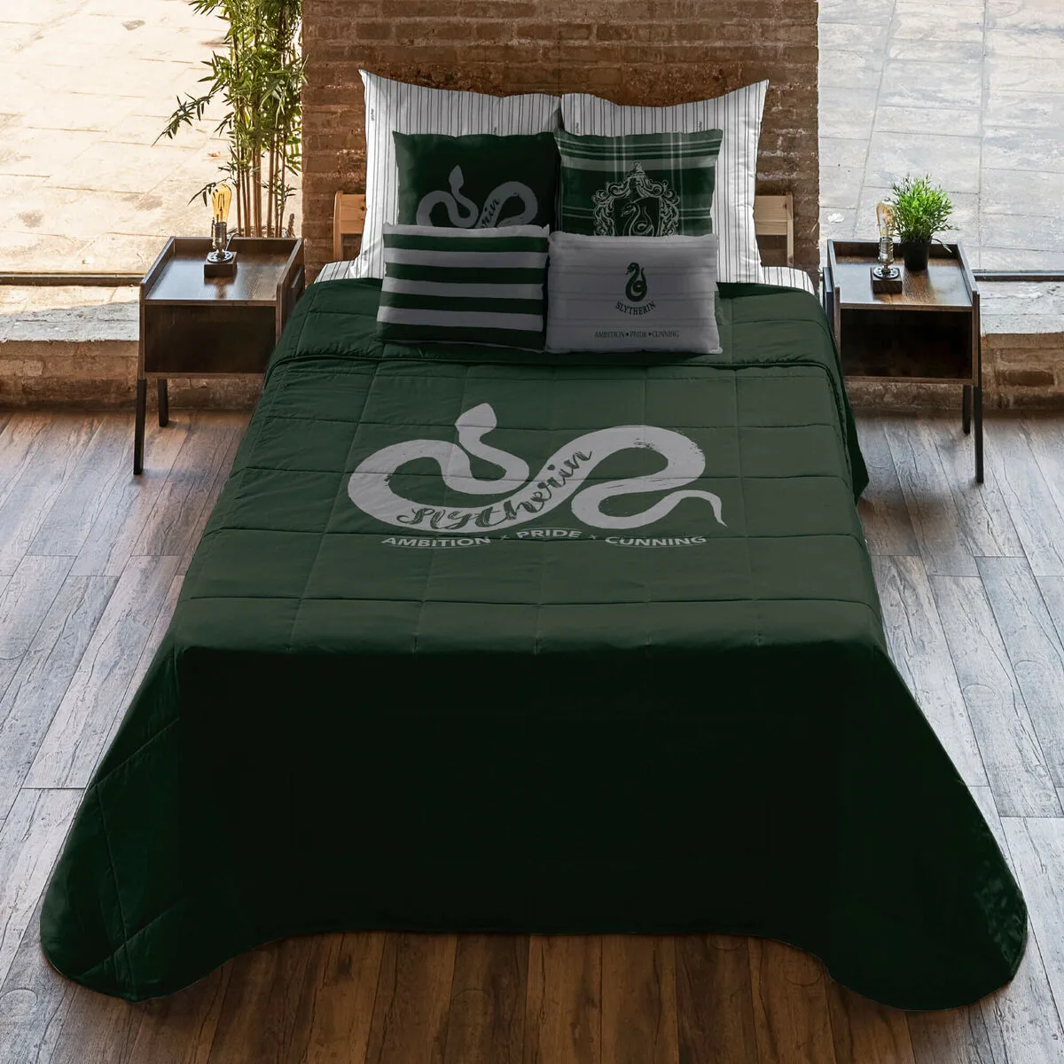 EDREDÓN HARRY POTTER SLYTHERIN MULTICOLOR 235 X 4 X 270 CM CAMA DE 135