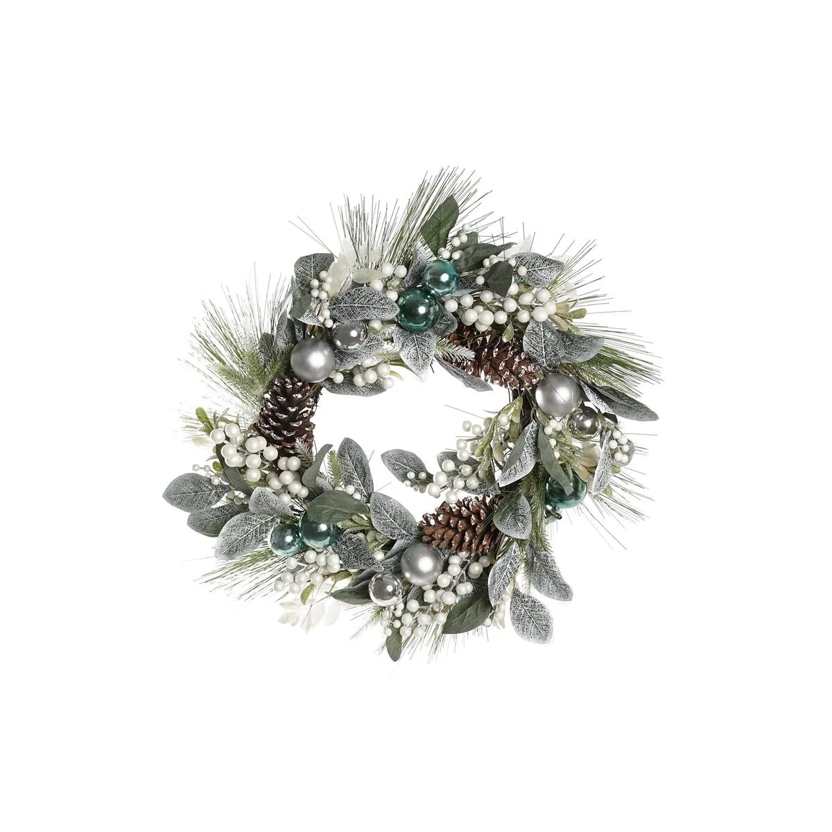 CORONA DE NAVIDAD DKD HOME DECOR AZUL PLATEADO PVC 60 X 60 X 12 CM