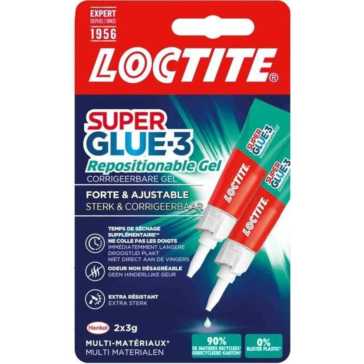 CIANOCRILATO LOCTITE SUPERGLUE-3 3 G 2 PIEZAS (12 UNIDADES)