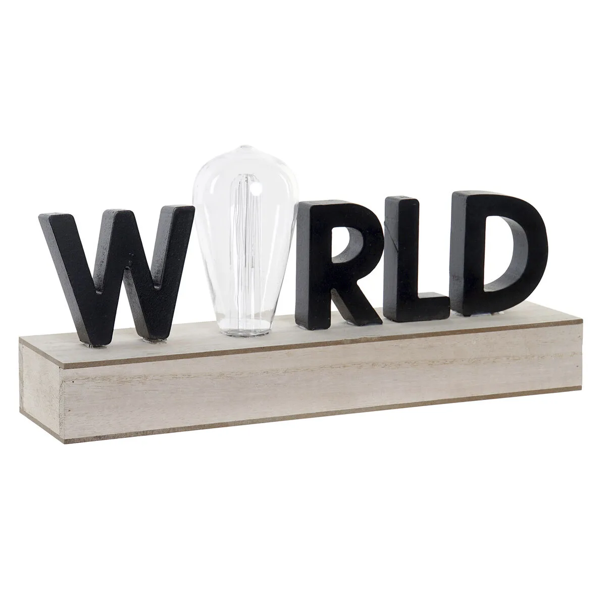 DECORACIÓN LUMINOSA DKD HOME DECOR WORLD NEGRO METAL MADERA MDF 30 X 40 CM 34 X 8 X 16 CM