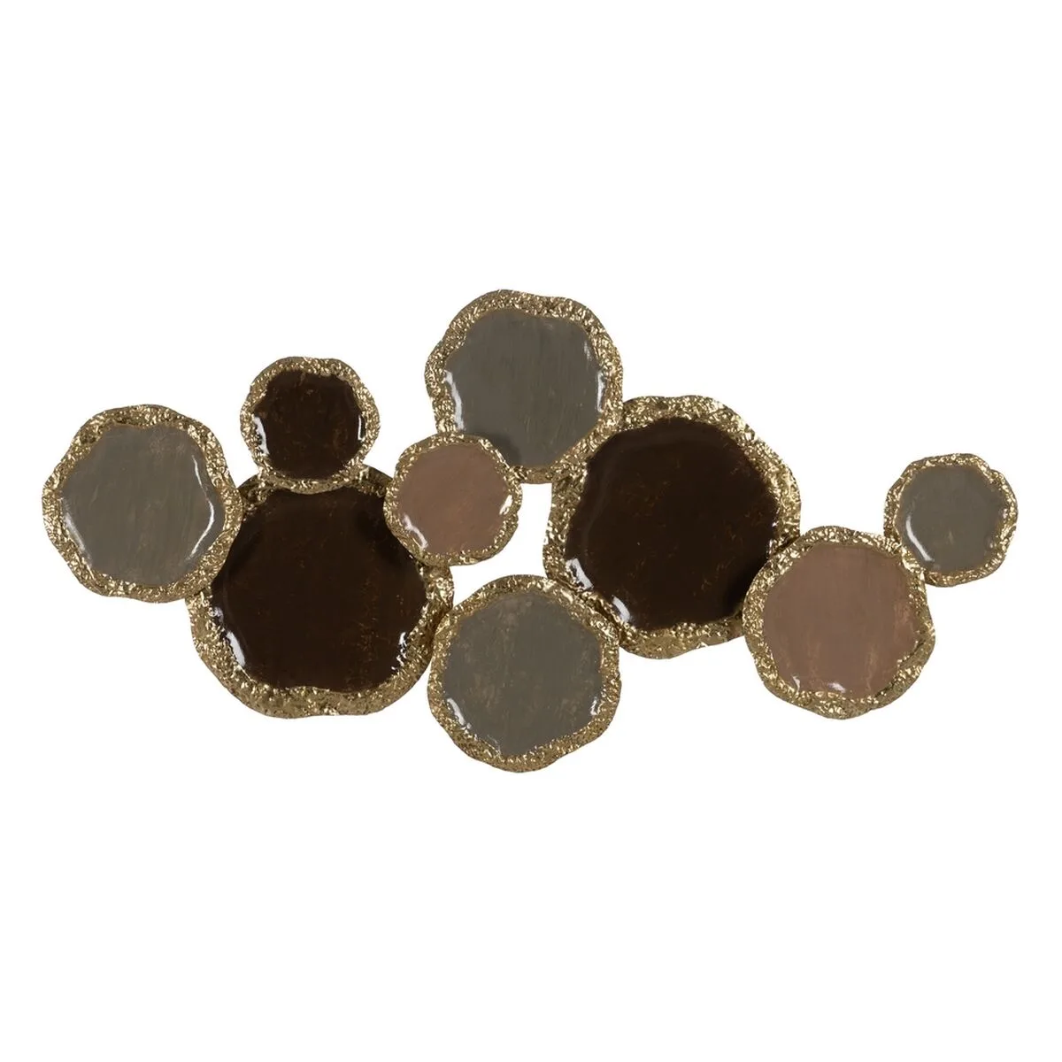 DECORACIÓN DE PARED GEOMÉTRICO MARRÓN DORADO HIERRO 118,7 X 6,4 X 56,5 CM