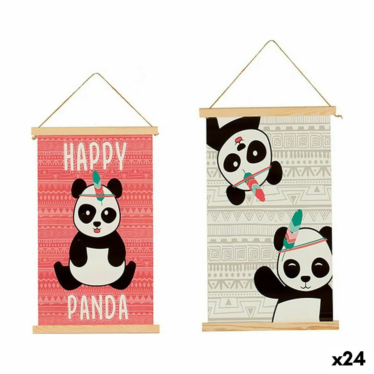 DECORACIÓN DE PARED OSO PANDA 1 X 54 X 33 CM (24 UNIDADES)