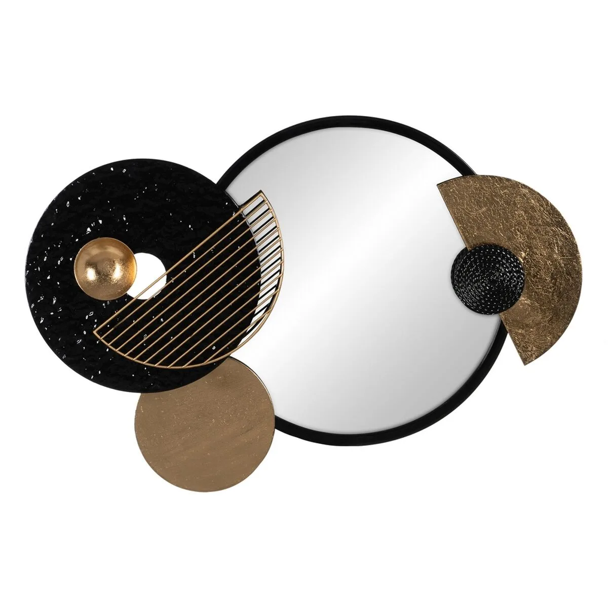 DECORACIÓN DE PARED RETRO NEGRO DORADO HIERRO 83,2 X 5,1 X 54 CM