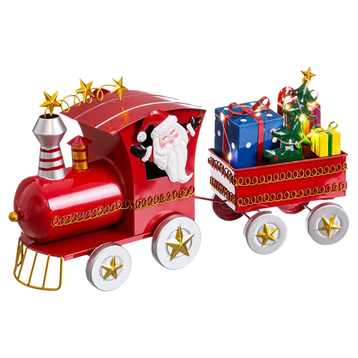 ADORNO NAVIDEÑO MULTICOLOR TREN PAPÁ NOEL 39 X 11 X 23 CM