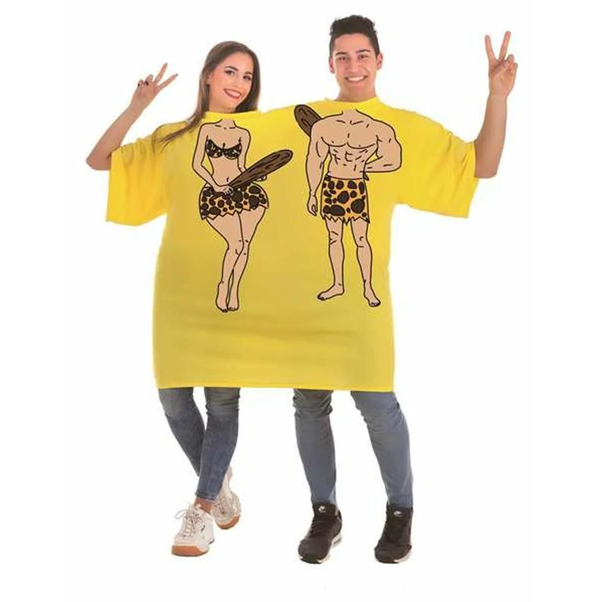 DISFRAZ PARA ADULTOS DOBLE M/L AMARILLO TROGLODITA