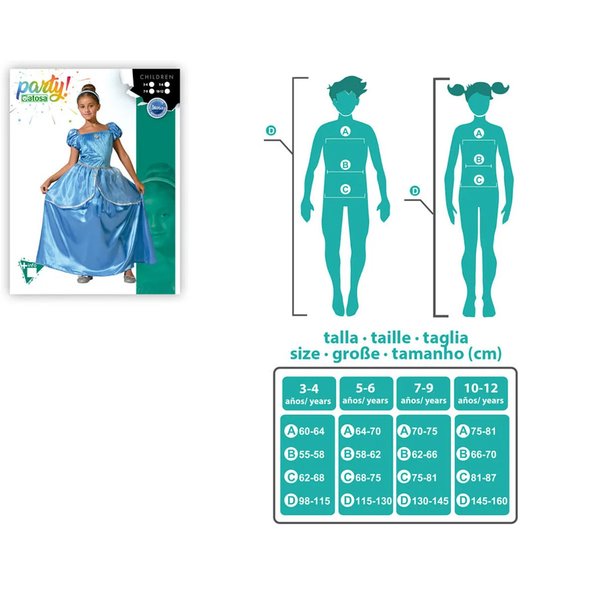 DISFRAZ PARA NIÑOS AZUL PRINCESA