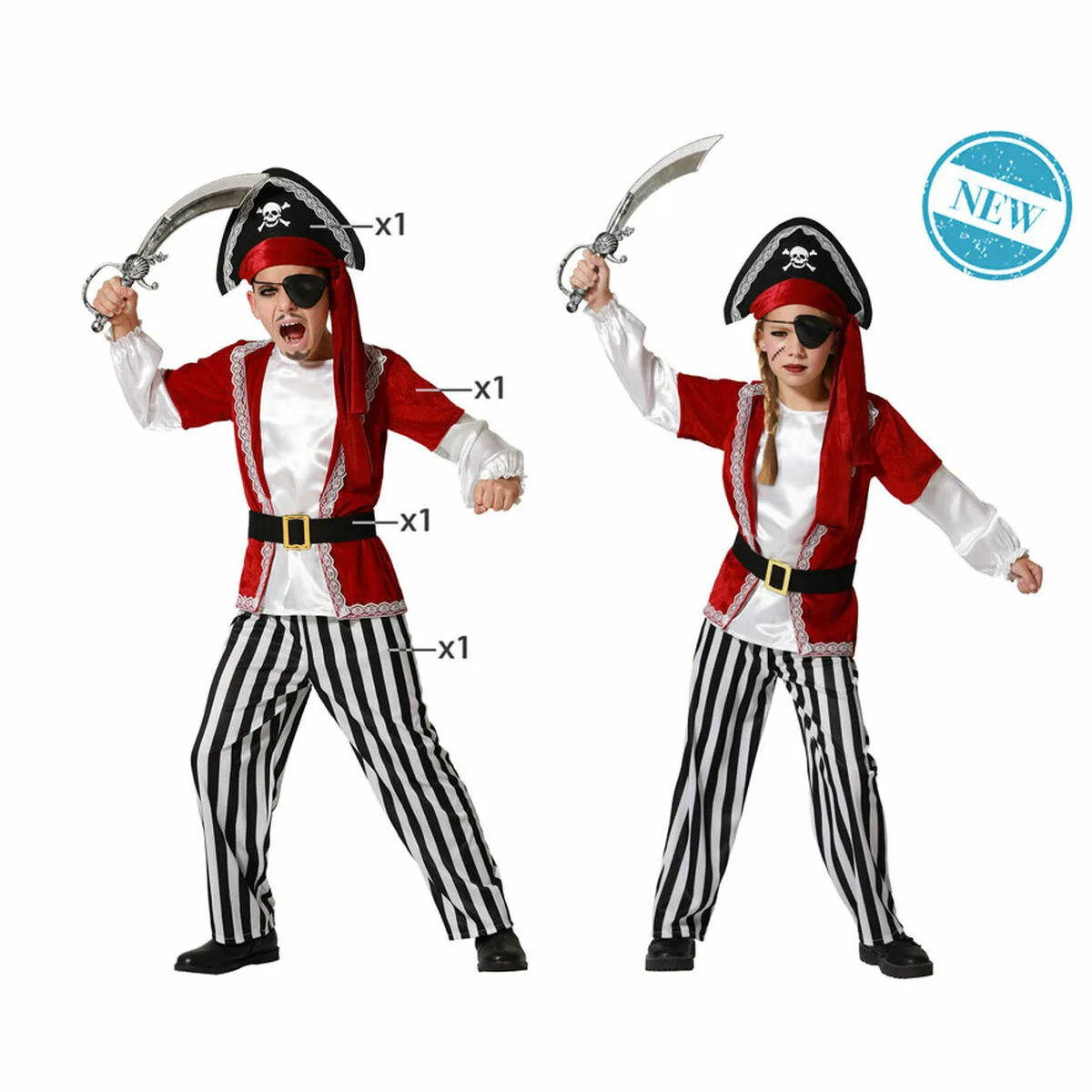DISFRAZ PARA NIÑOS MULTICOLOR PIRATAS PIRATA